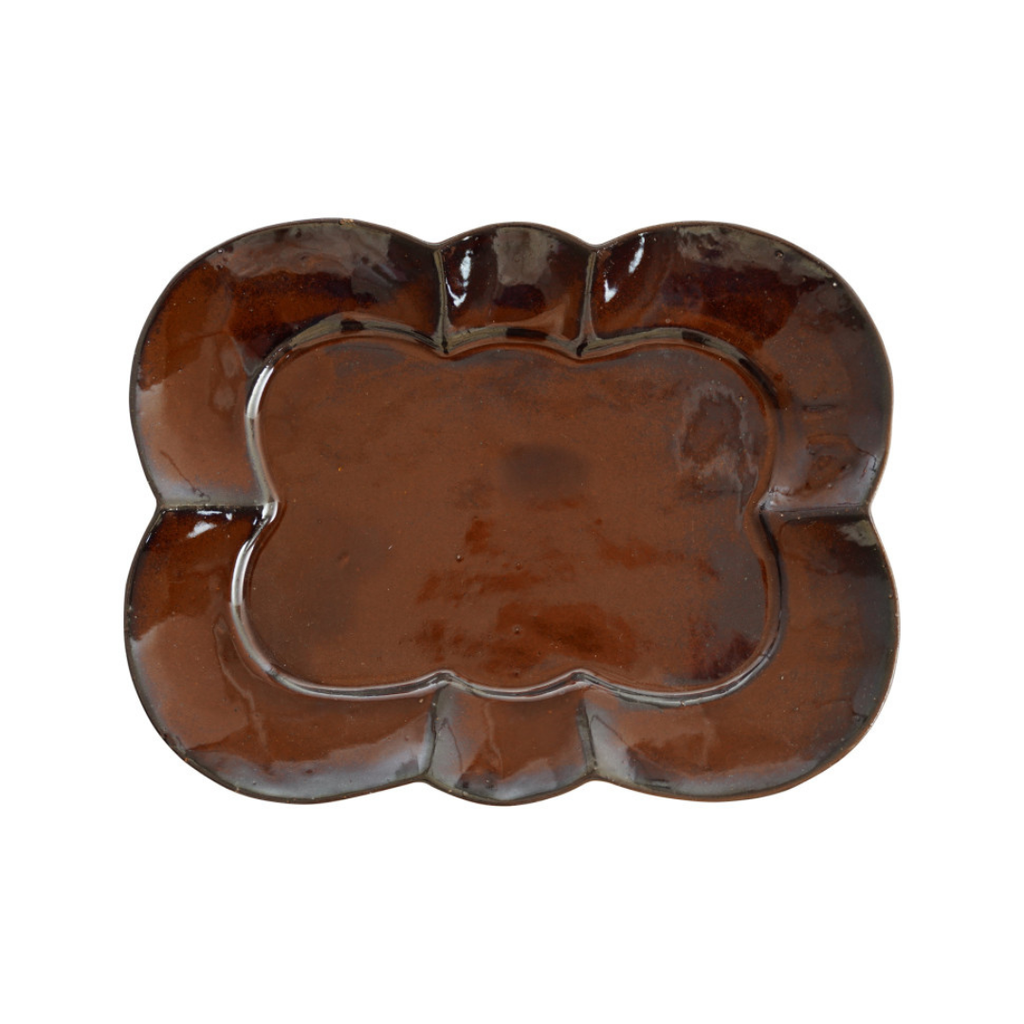 Scalloped Stoneware Plate - Rectangular
