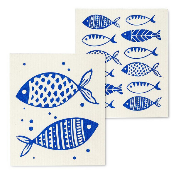 Fish Print Dishcloths (Sold Individually)