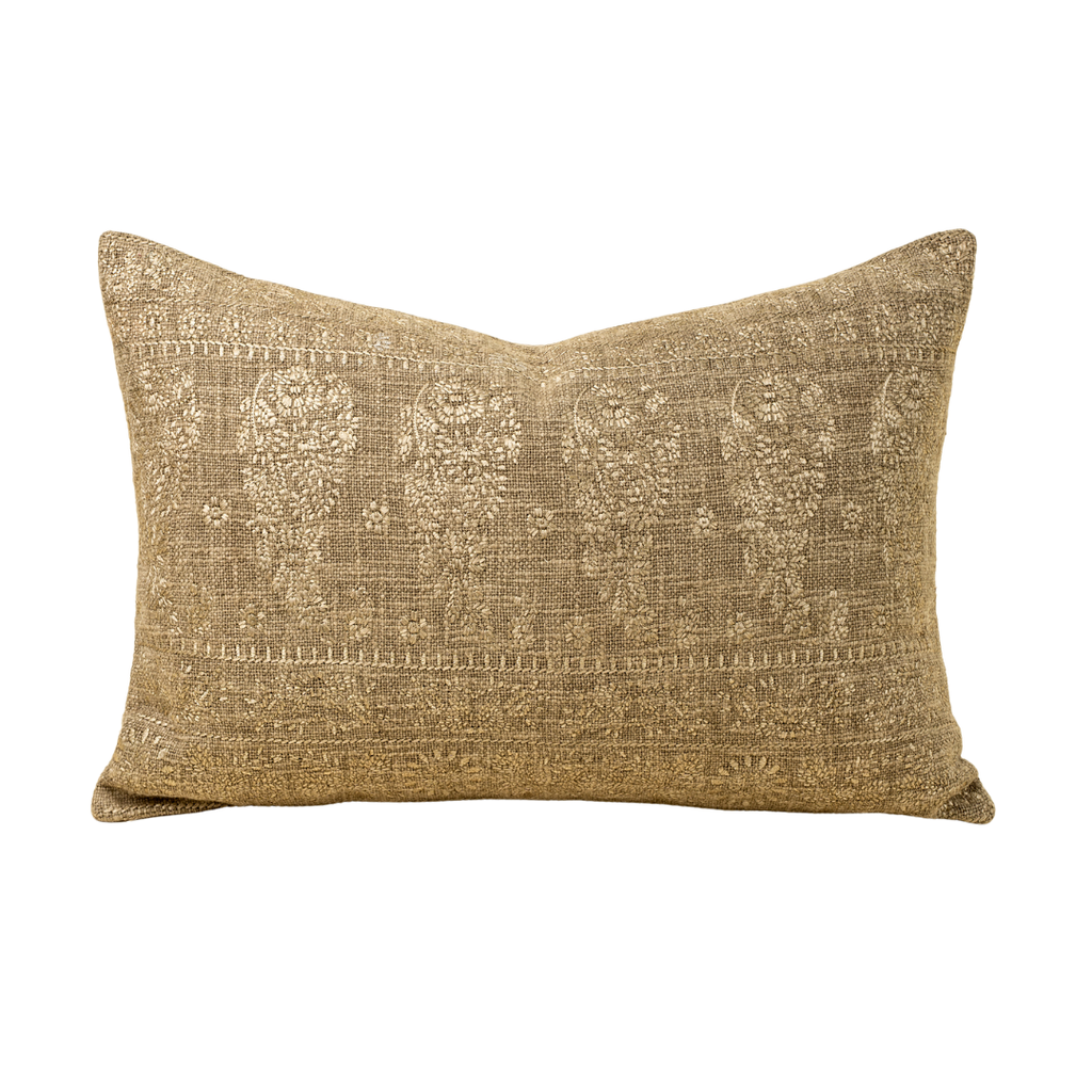 Nisha Embroidered Pillow - Sage (Two Sizes Available)