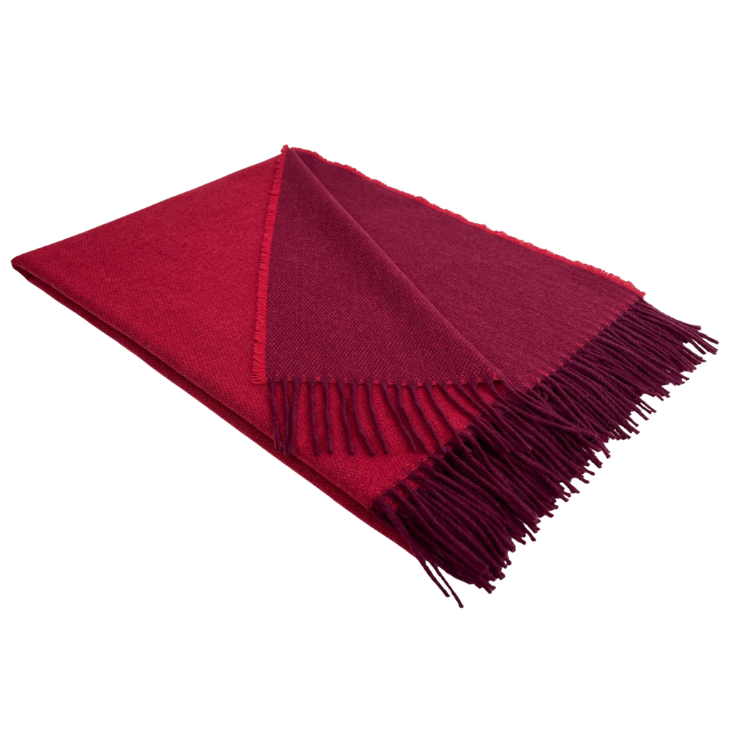 McNutt of Donegal Lambswool Blanket - Merlot