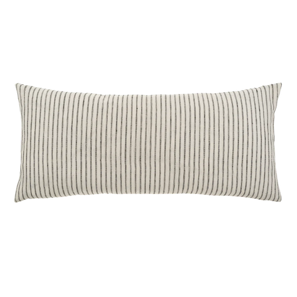 Ticking Stripe Linen Bolster Pillow (14" x 31")