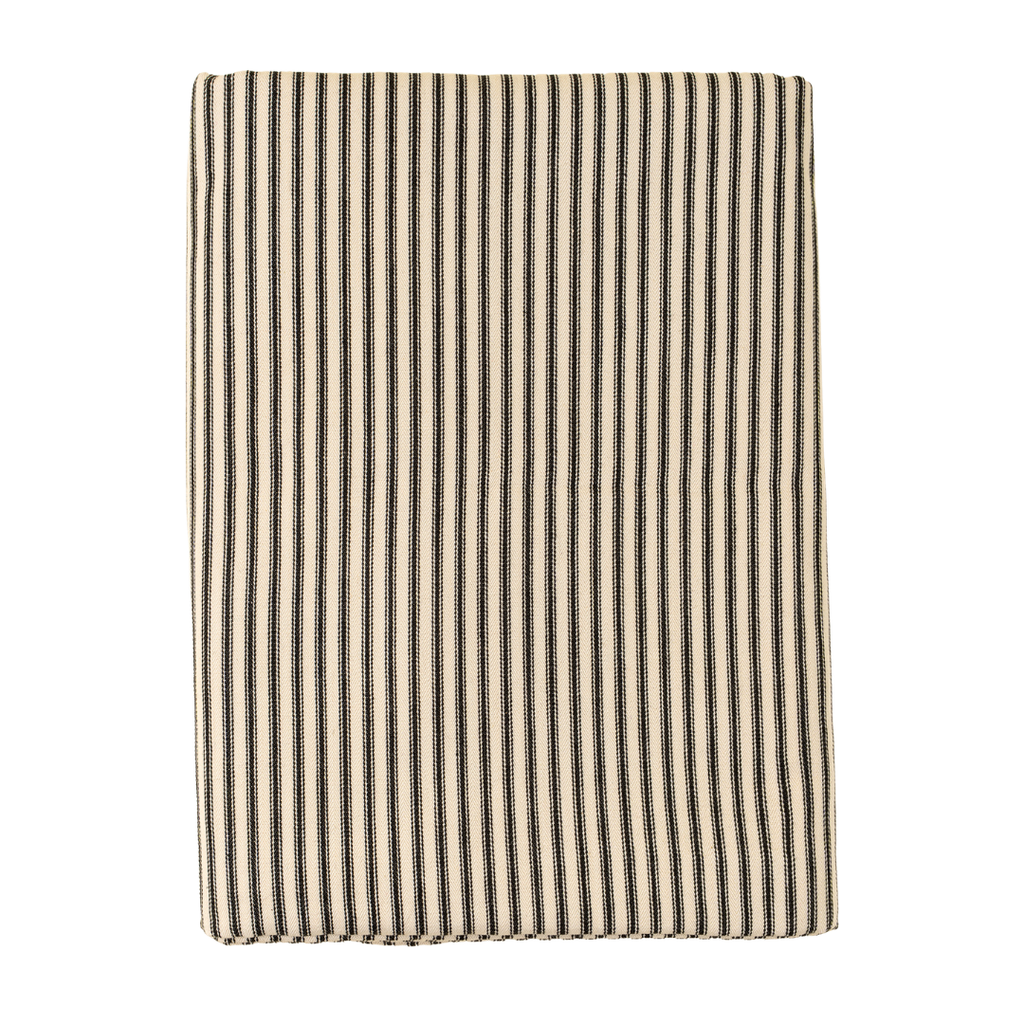 Ticking Stripe Tablecloth - Black (110" x 60")
