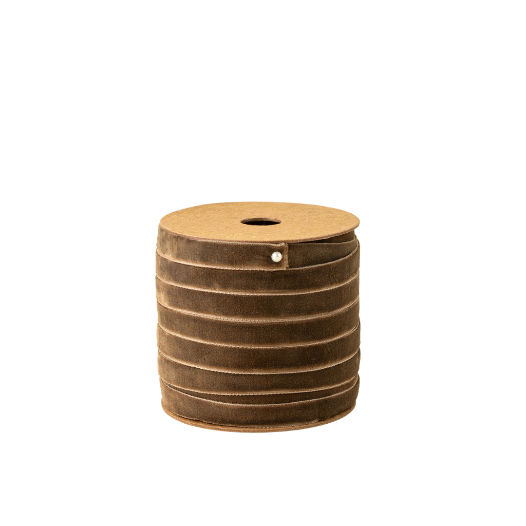 Velvet Ribbon on Wood Spool - 1/2" (Four Colours Available)