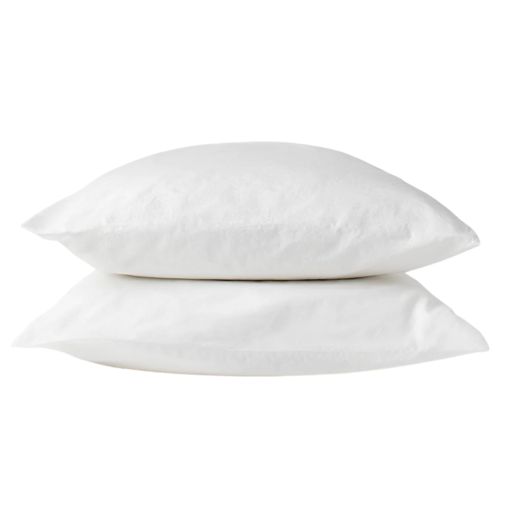 Set of Two Cotton Pillowcases - Chalk