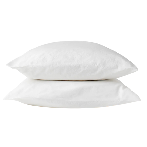 Set of Two Cotton Pillowcases - Chalk