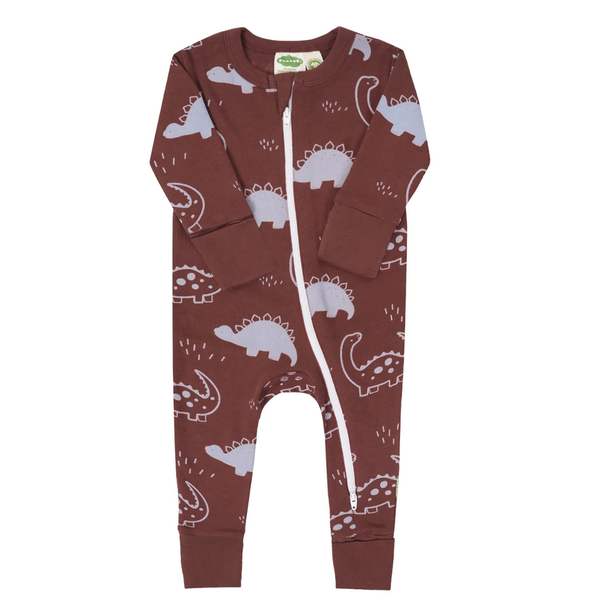 Parade Organics Signature Print '2-Way' Zipper Romper - Dinosaurs