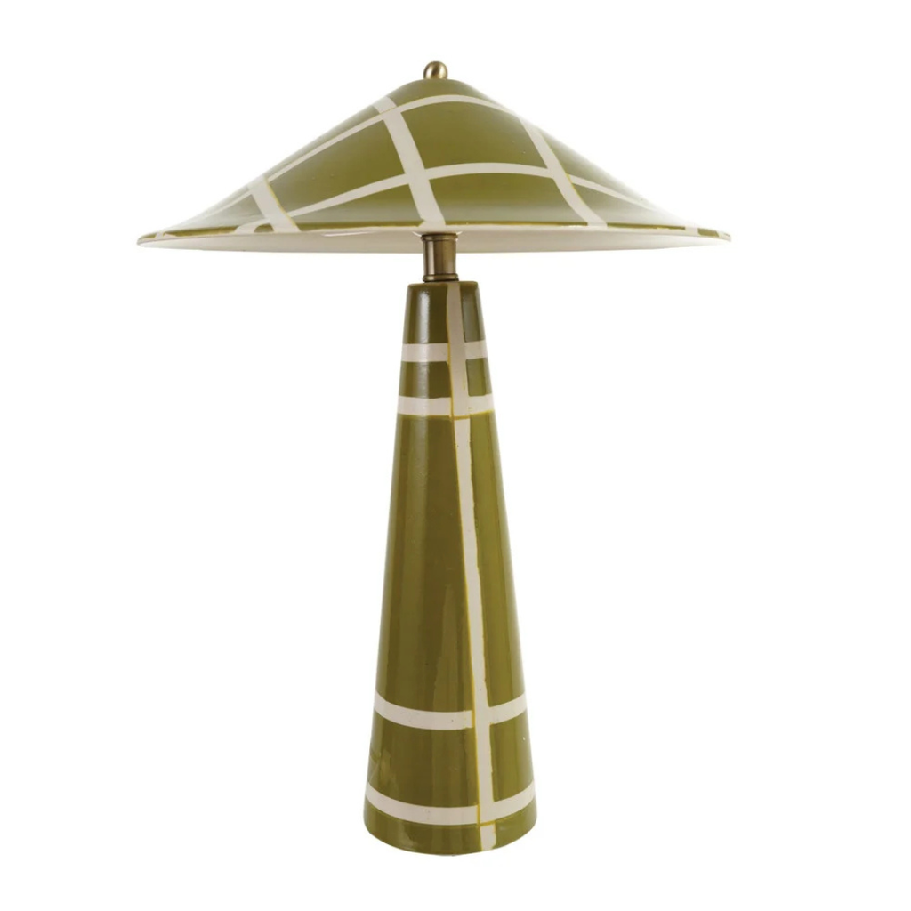 Plaid Stoneware Table Lamp