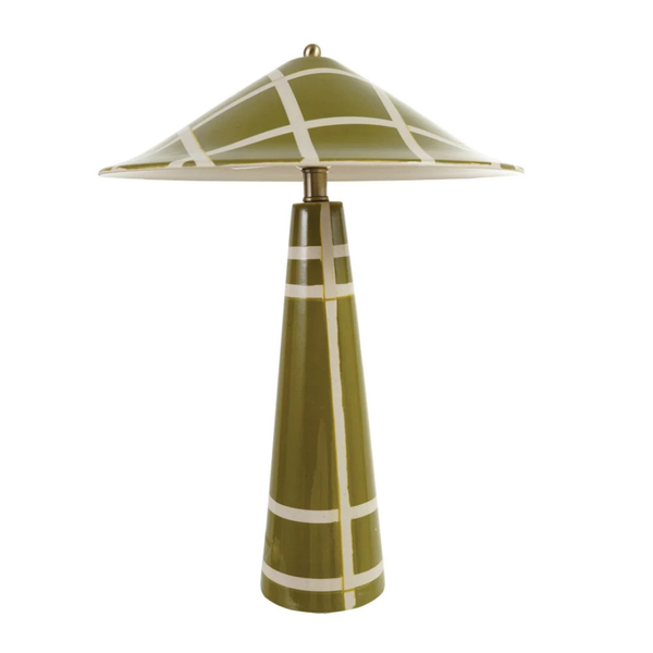Plaid Stoneware Table Lamp