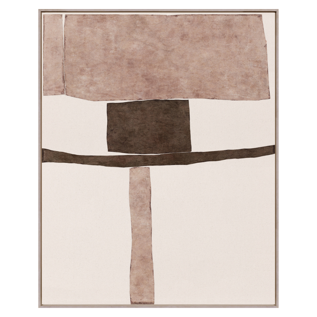 Edifice Series - Coffee & Dusty Rose (Framed Canvas)
