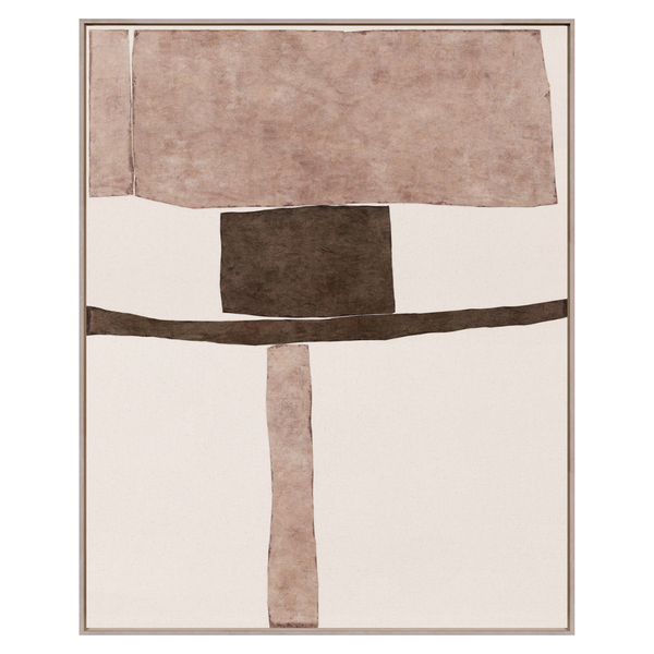 Edifice Series - Coffee & Dusty Rose (Framed Canvas)