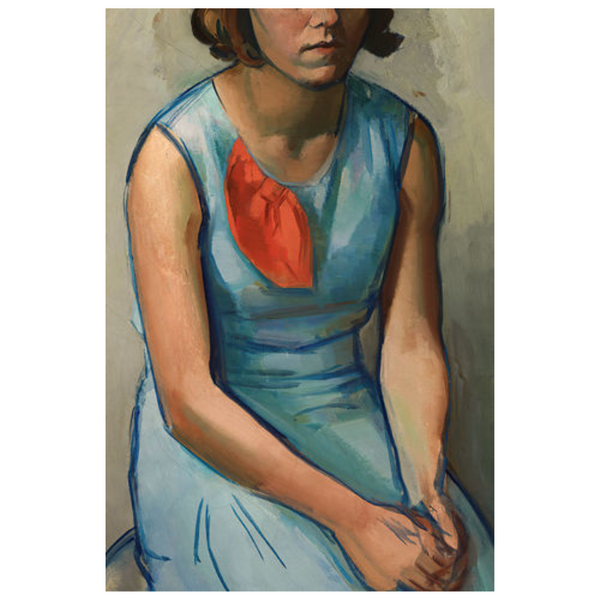 Artist Board - Sitting Woman in Blue Dress