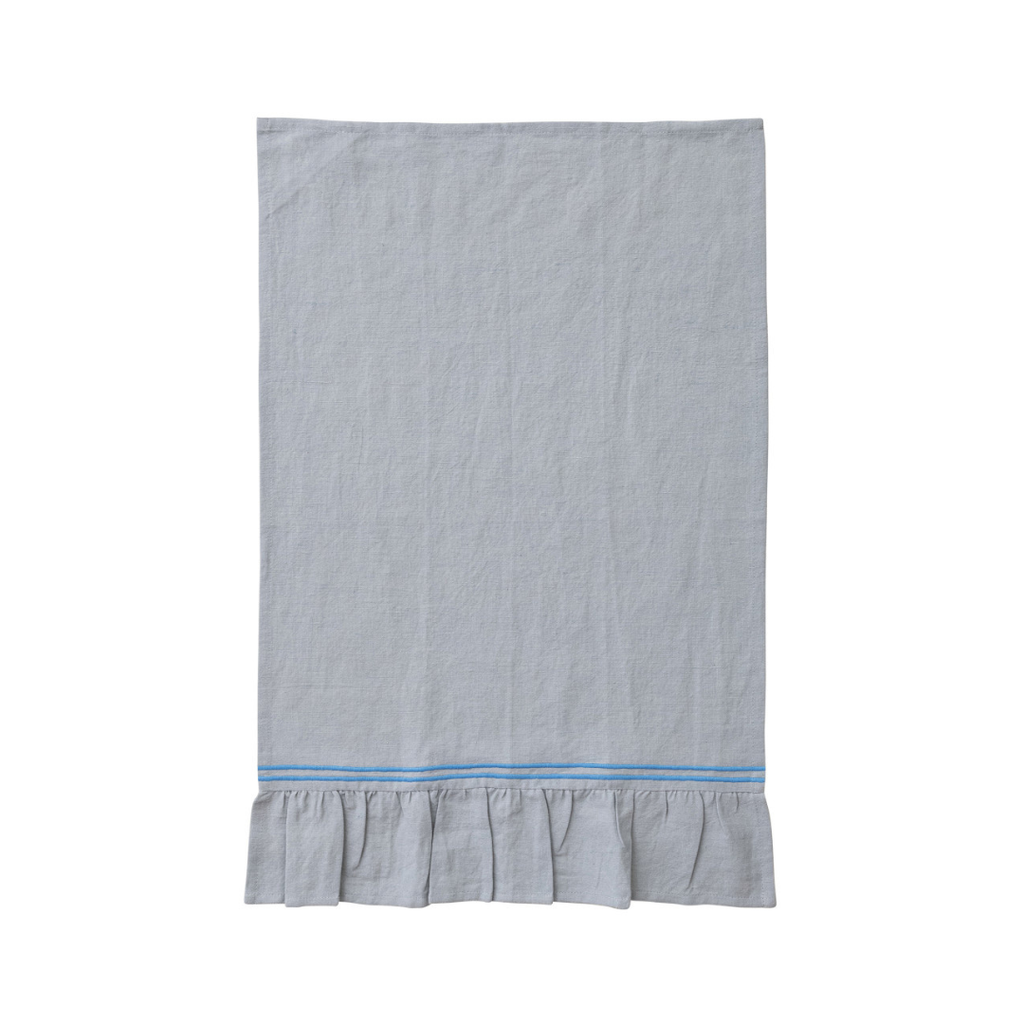 Embroidered Ruffle Tea Towels (Two Colours Available)