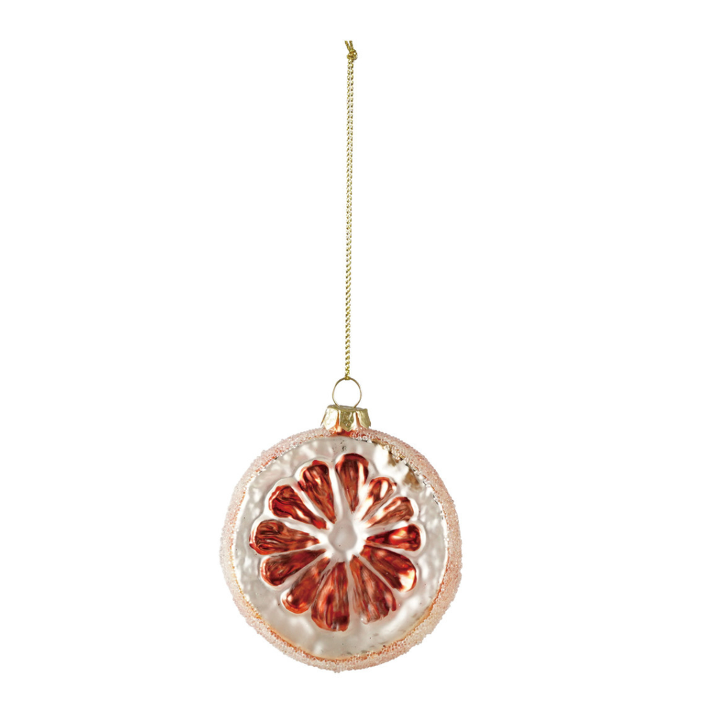 Orange Slice Glass Ornament