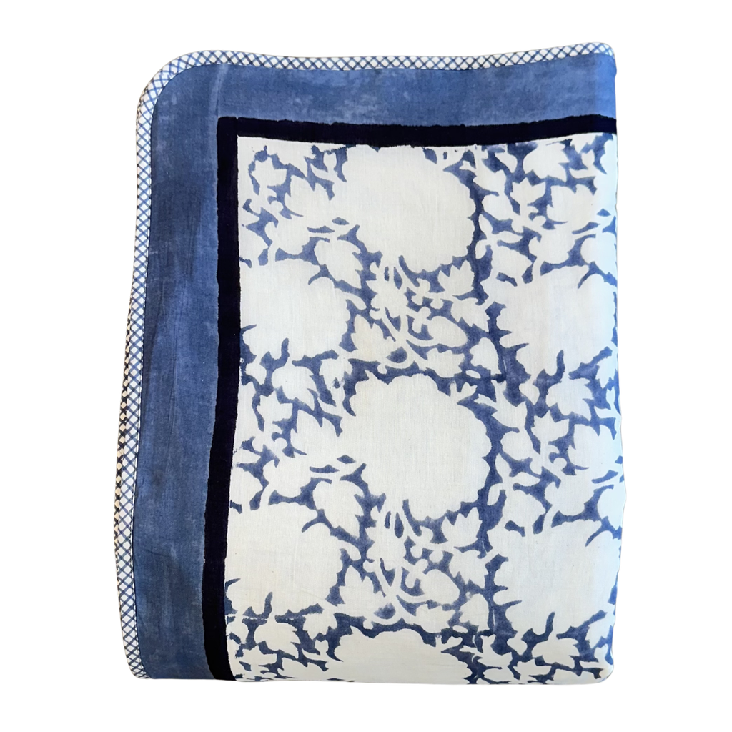 Reversible Summer Blanket - Navy (Two Sizes Available)