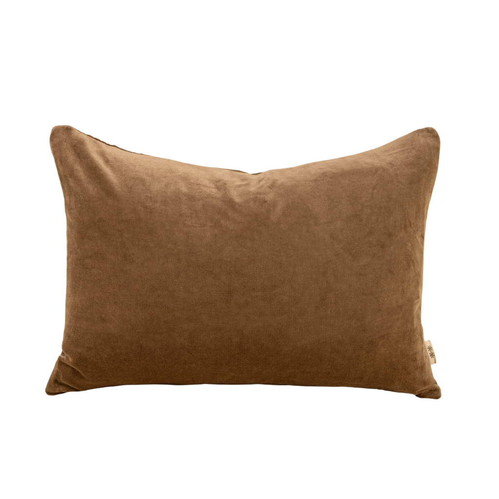 Vera Luxe Velvet Pillow - Caramel  (Two Sizes Available)