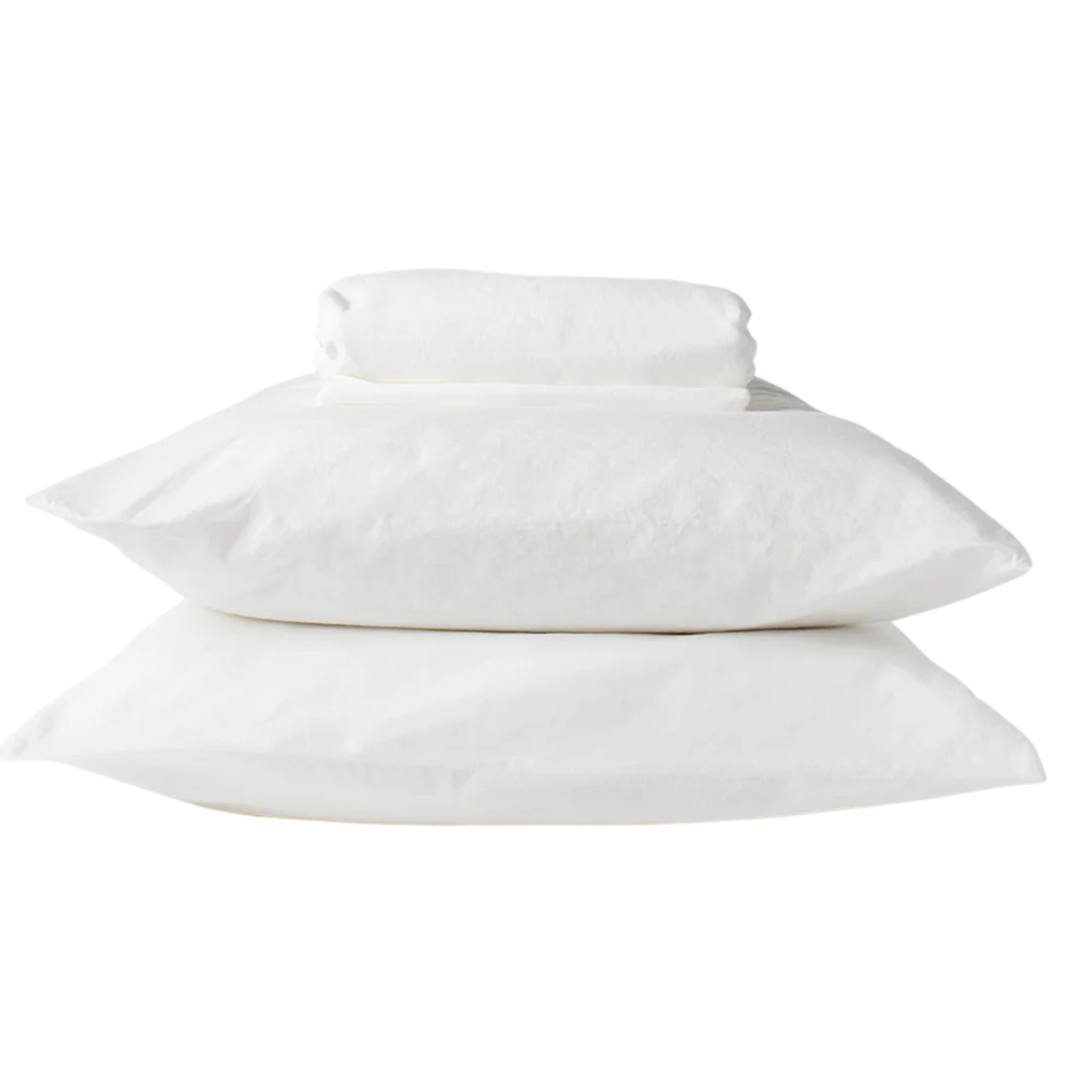 Cotton Sheet Set - Chalk (Three Sizes Available)