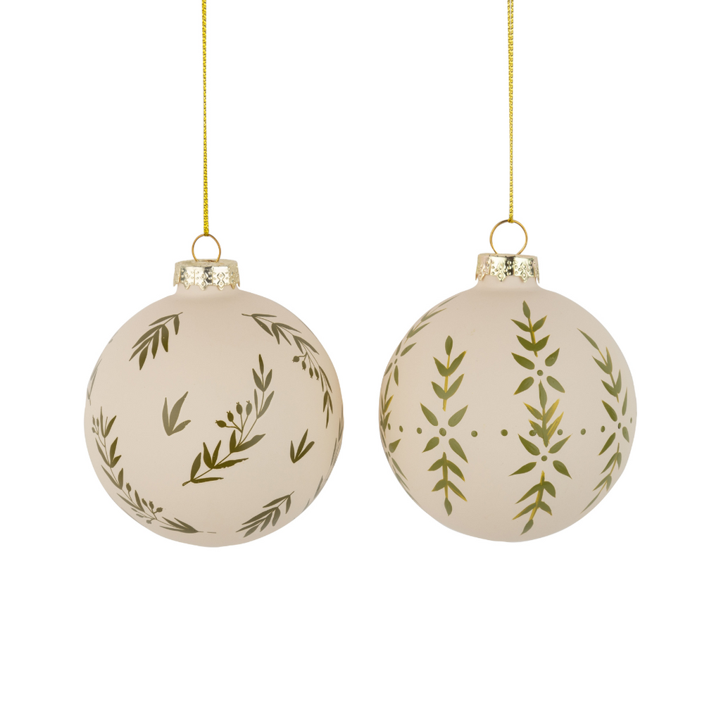 Botanical Glass Ball Ornaments (Two Styles Available)