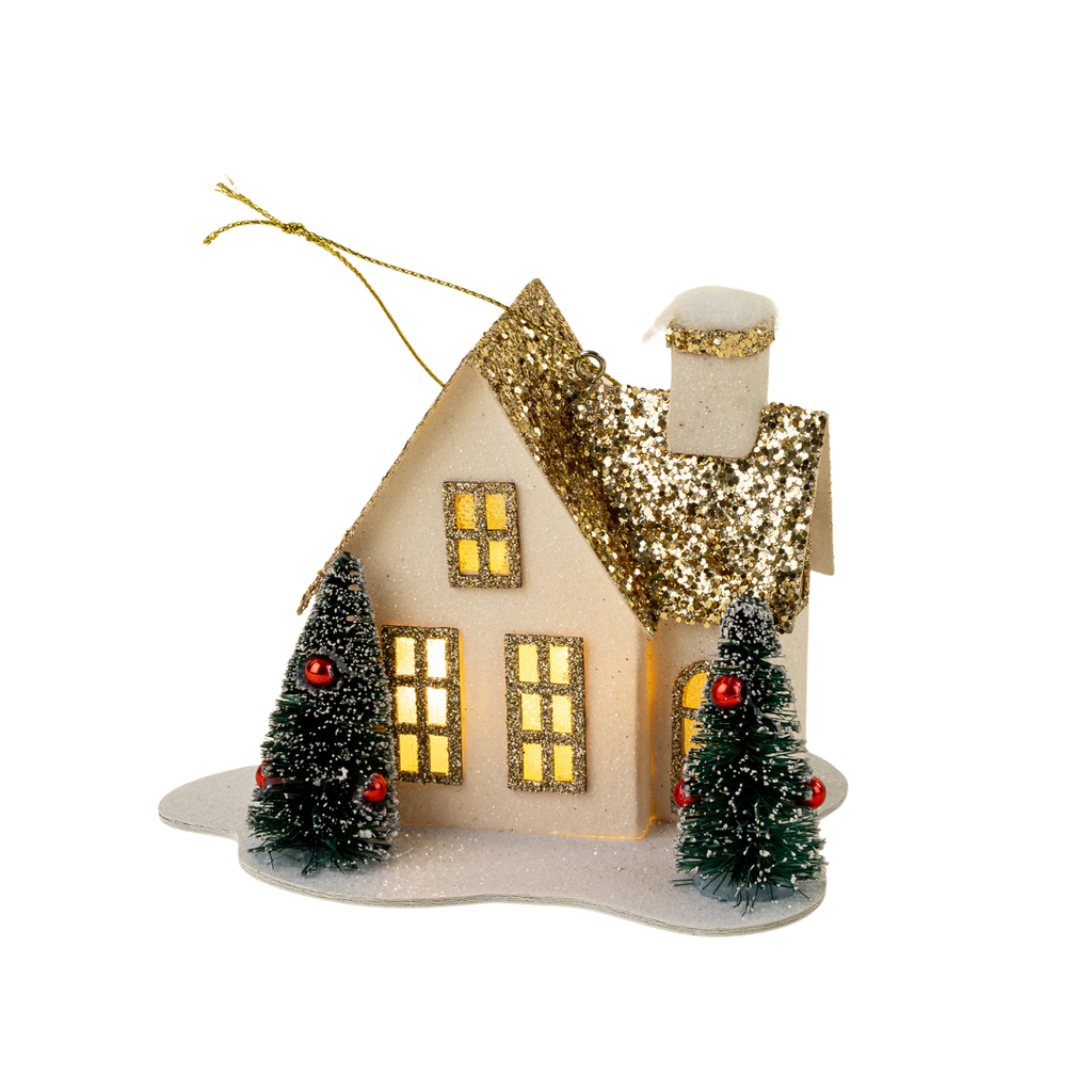 LED Glitter House Ornament