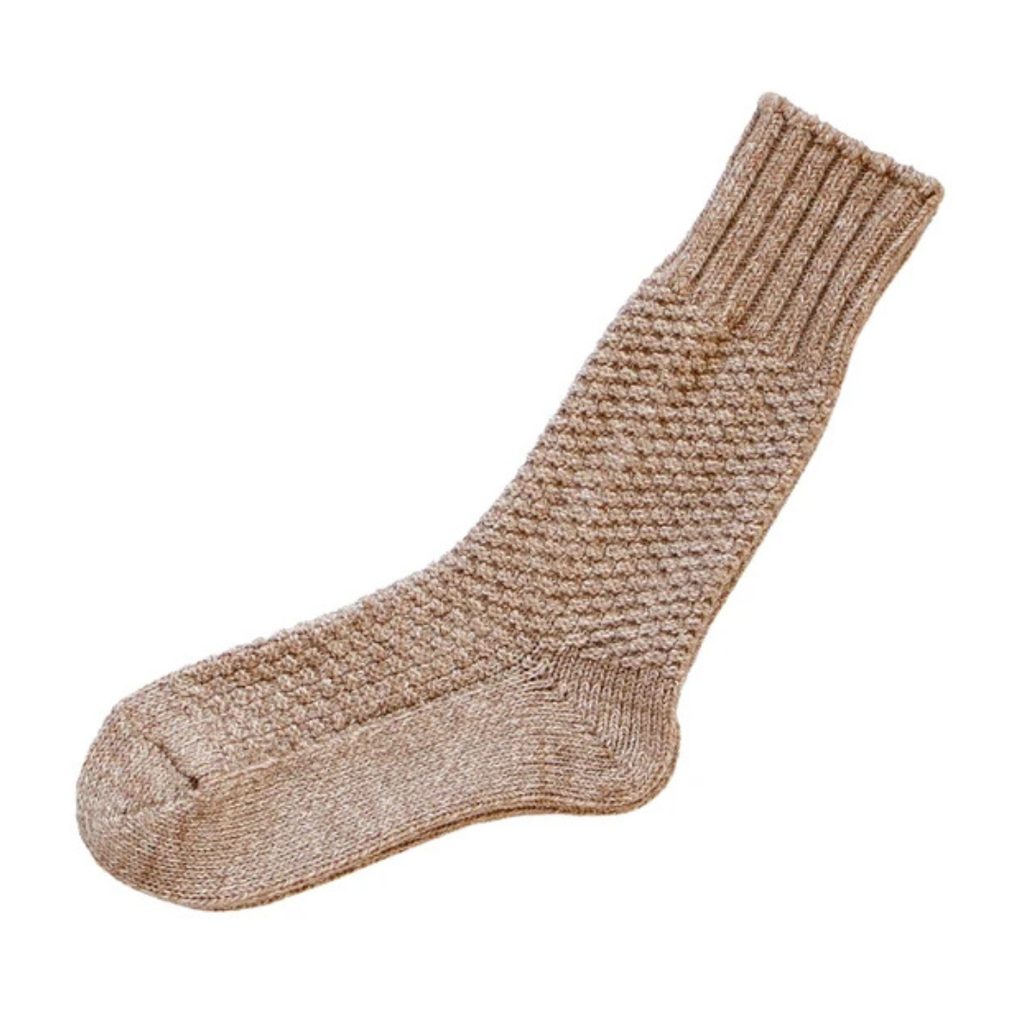 Wool Cotton Boot Socks - Beach Stone