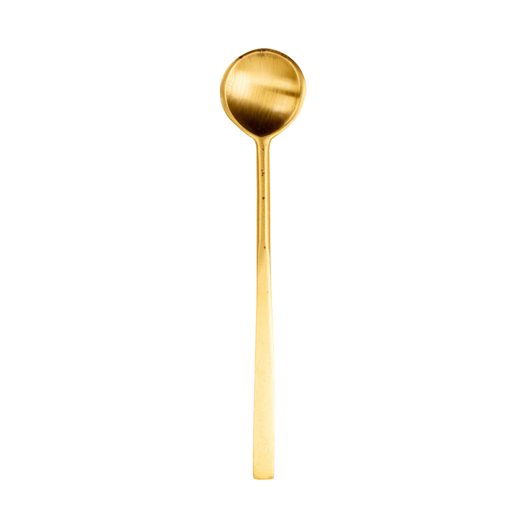 Polished Brass Salt Spoon