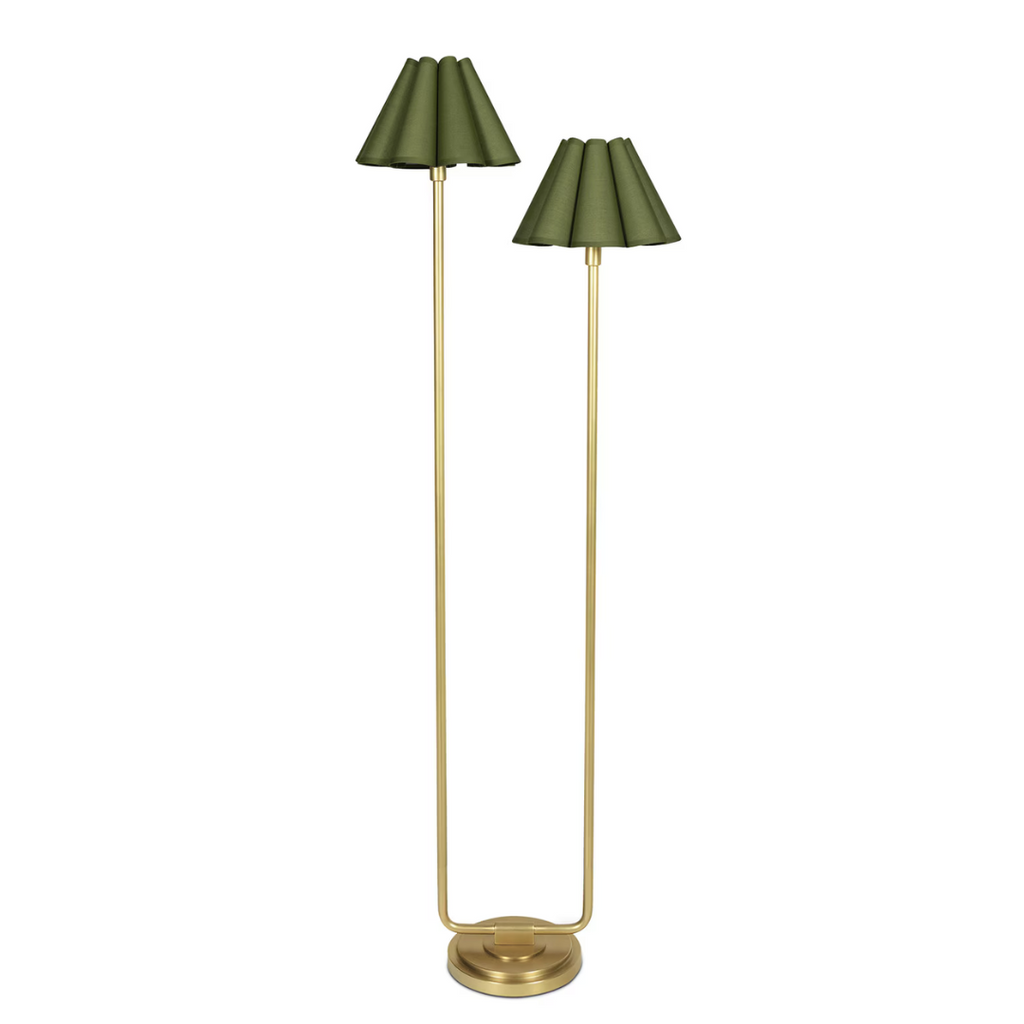 Polly Floor Lamp - Natural Brass (Available in Green)