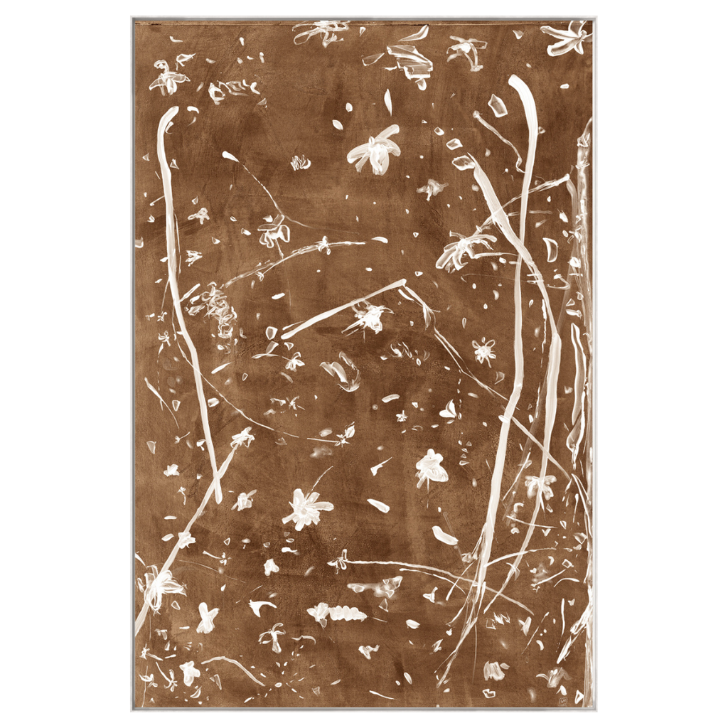 Frond Gestures Series - Mocha (Framed Canvas)