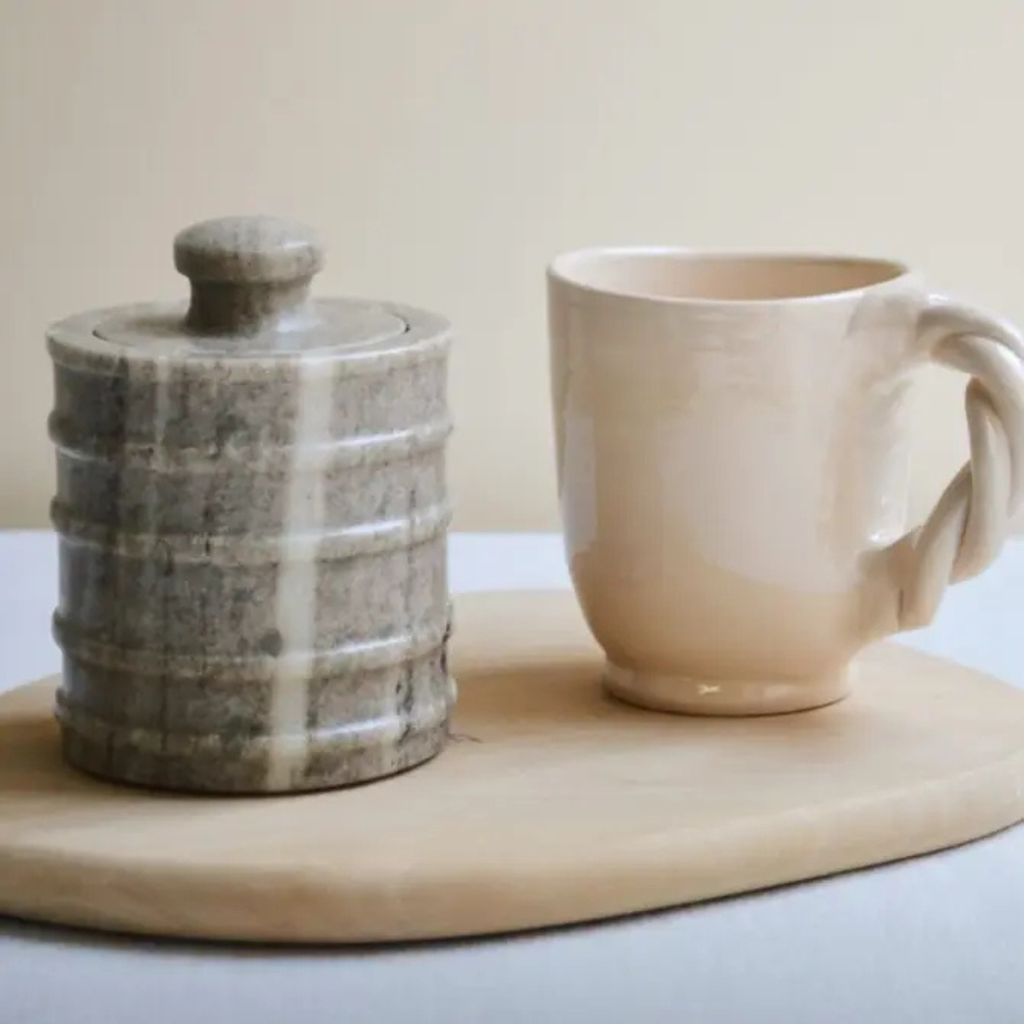 Handmade Braided Mug - Cream