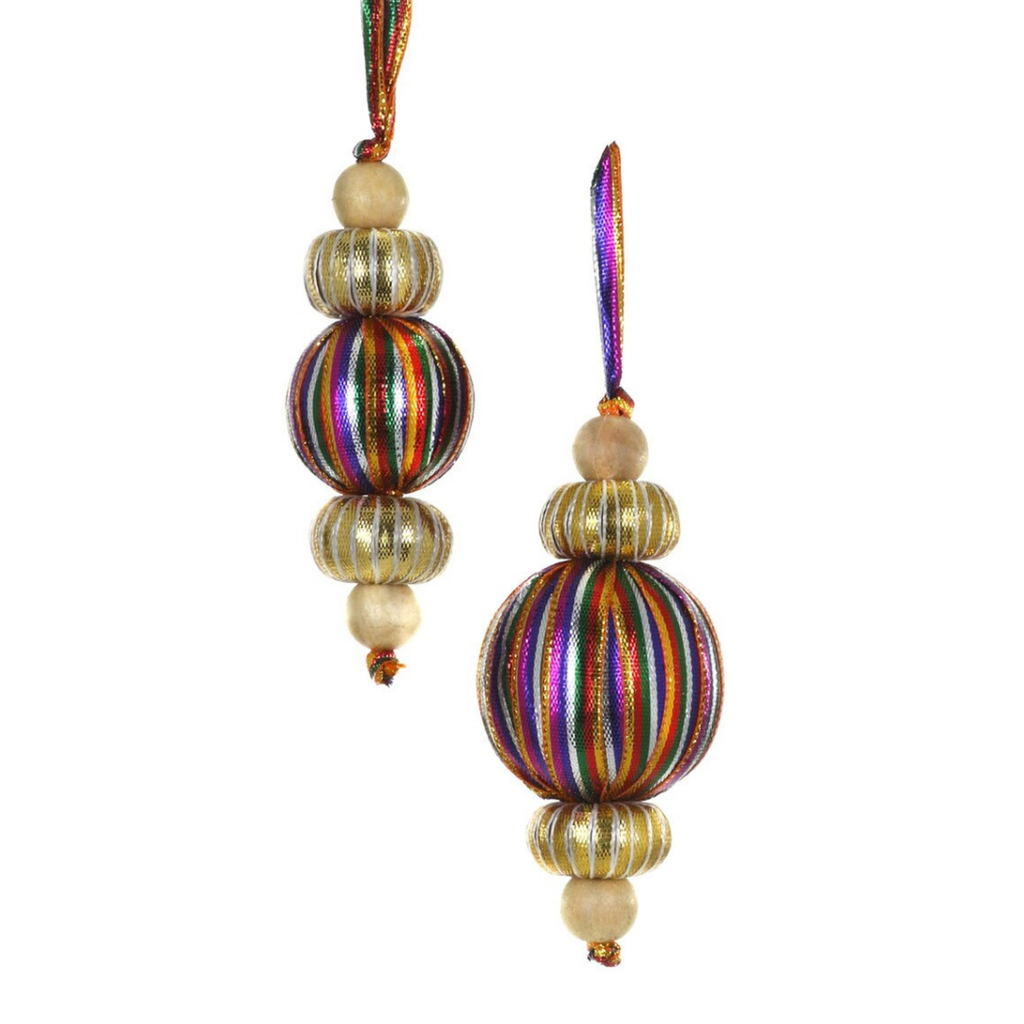 Beads & Ribbon Bauble Ornaments (Two Sizes Available)