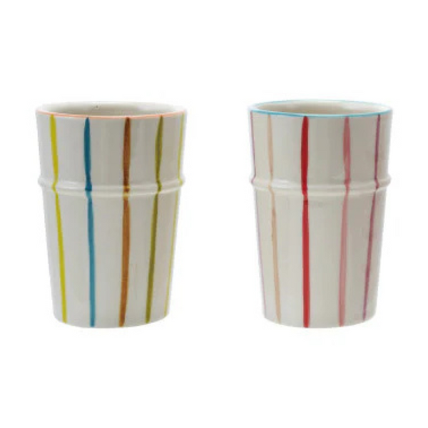 Hand-Painted Striped Cups (Two Colours Available)