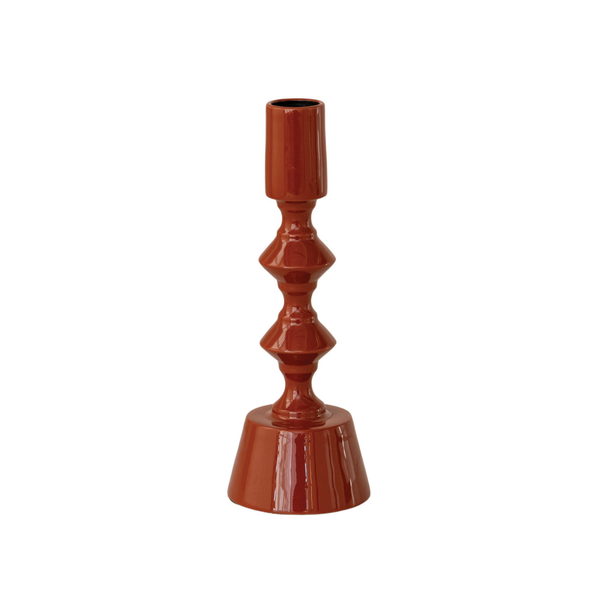Rust Enameled Candle Holder