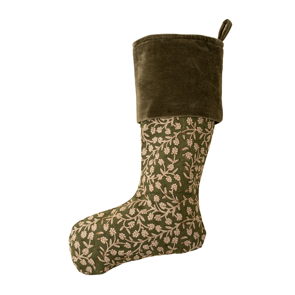 Wildvine Velvet Stocking - Olive