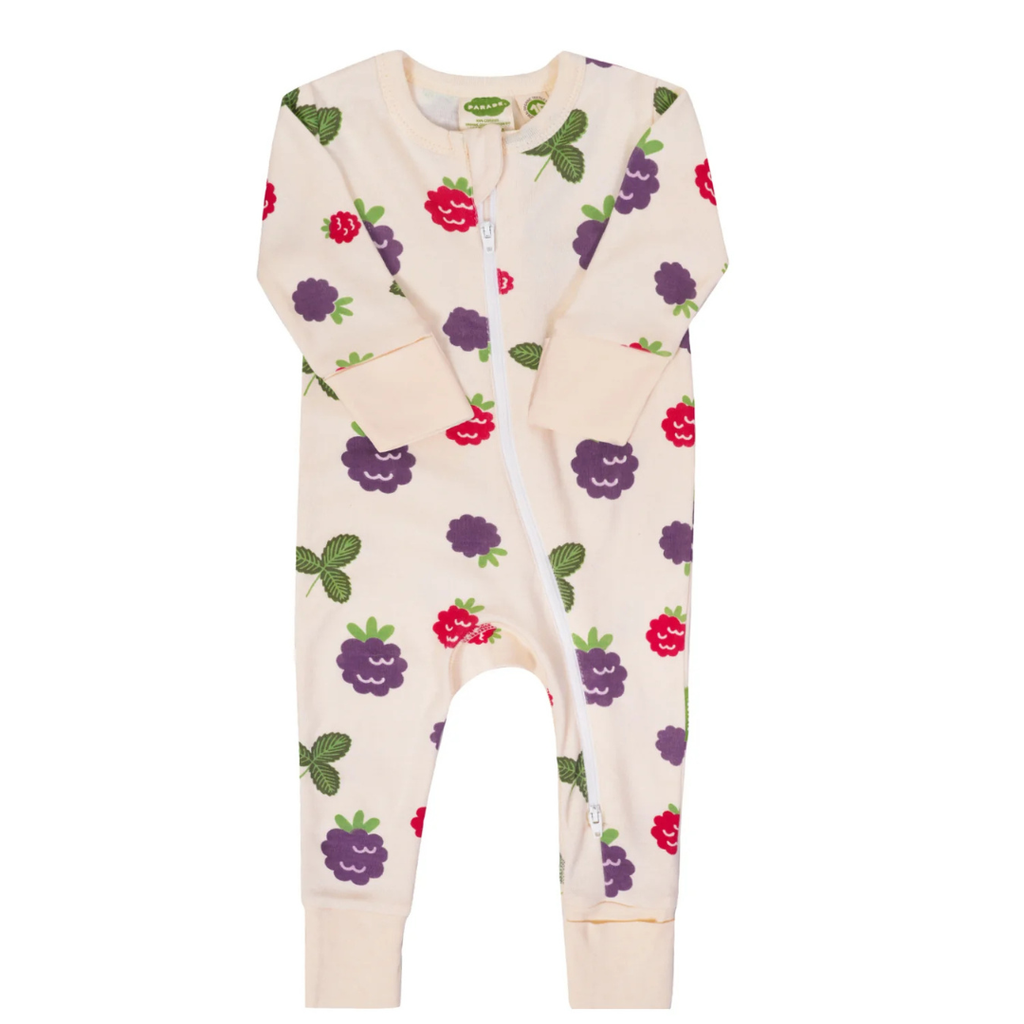 Parade Organics Signature Print '2-Way' Zipper Romper - Blackberries
