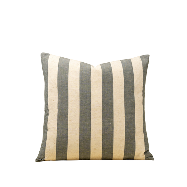 Wide Stripe Pillow - Slate Blue (20" x 20")