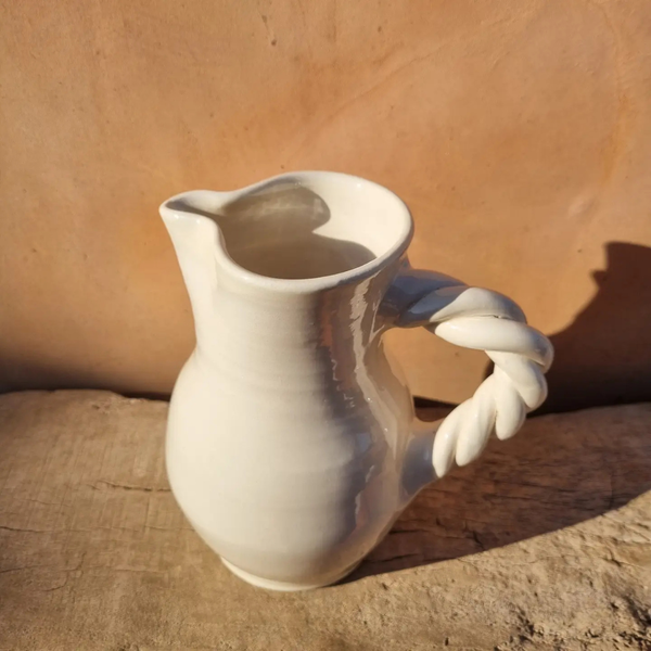 Handmade Braided Pitcher - Ivory