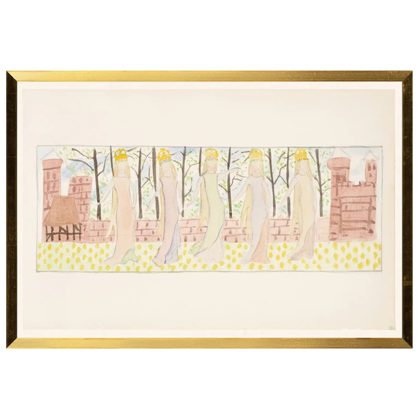 Five Princesses Dancing - Framed Under Glass
