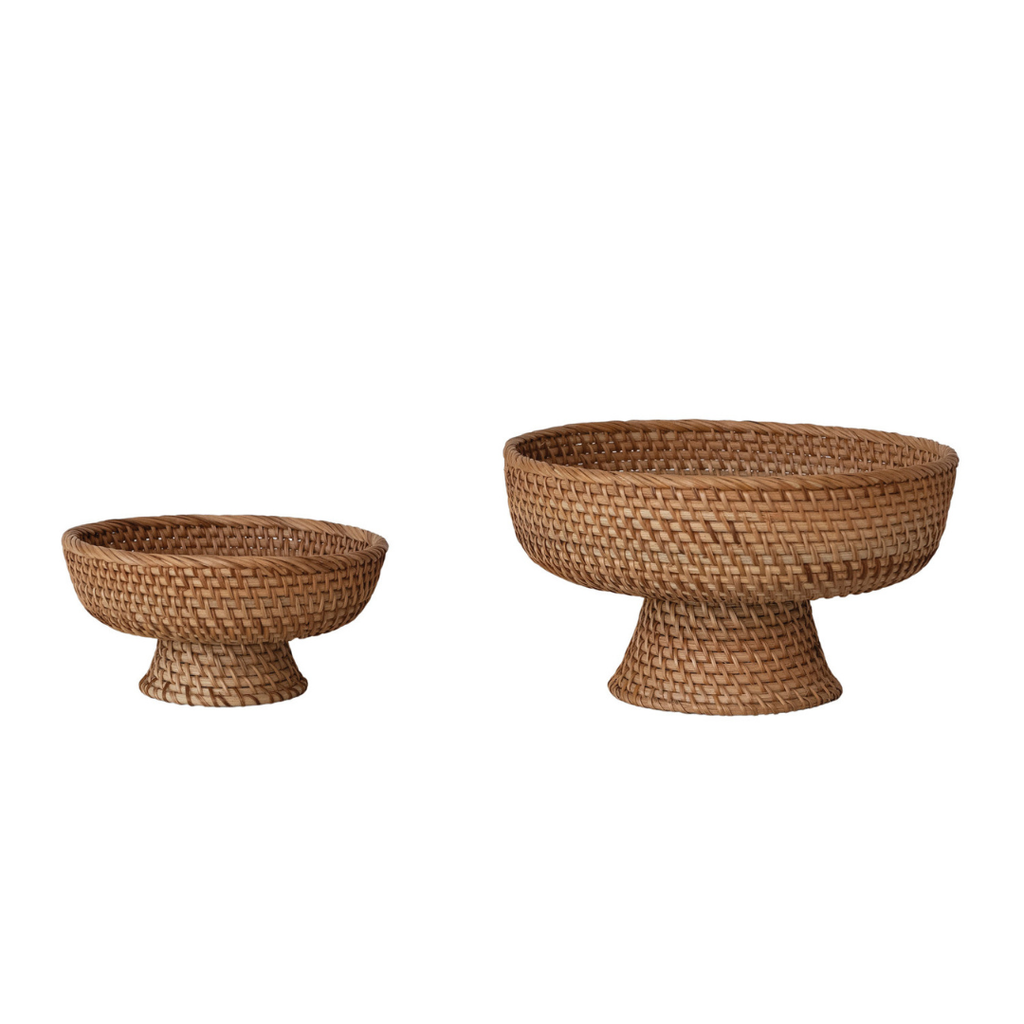 Rattan Footed Bowls (Two Sizes Available)