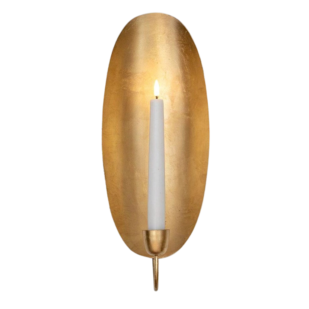 Tall Brass Candle Wall Sconce - 18.5" (Two Colours Available)