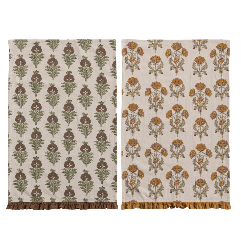 Floral Cotton Tea Towel (Two Styles Available)