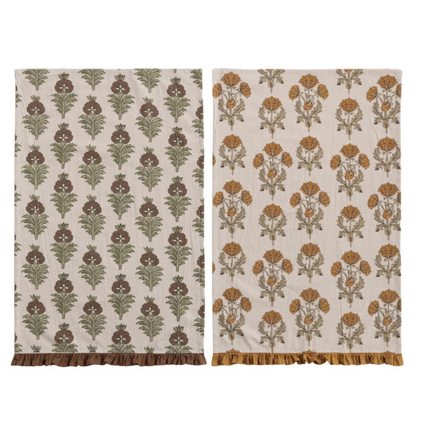 Floral Cotton Tea Towel (Two Styles Available)