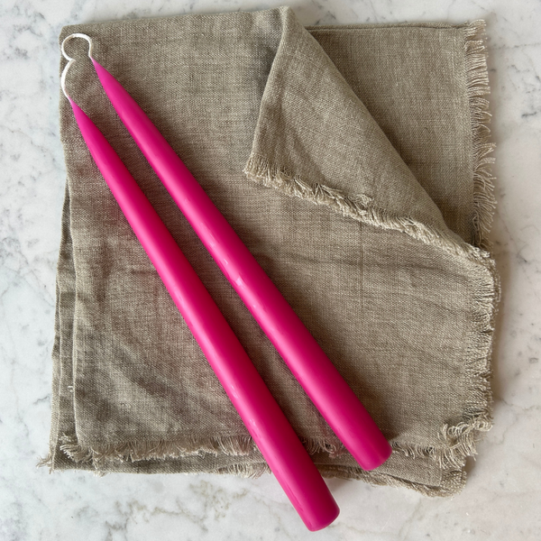 Pair of Hand-Dipped Danish Tapers - Fuchsia