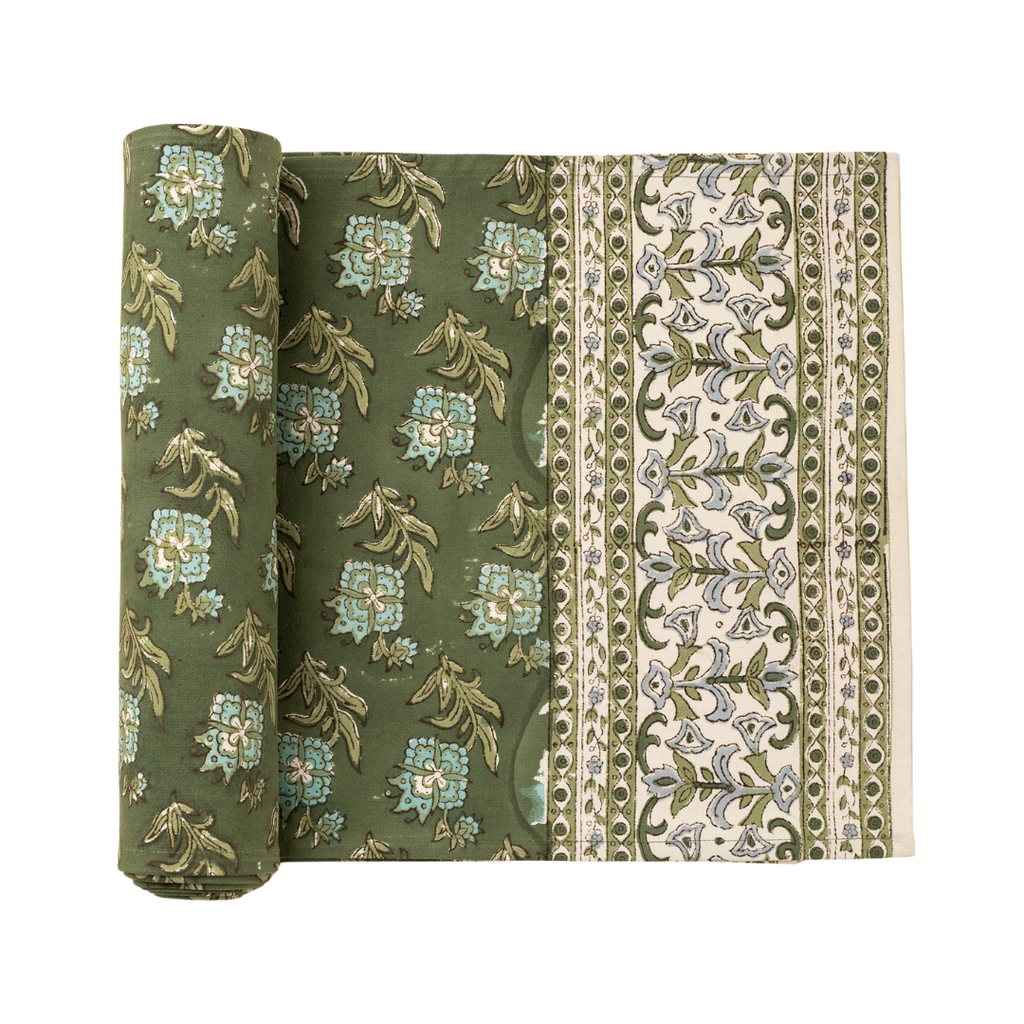 Elowen Block Print Table Runner - 108"L