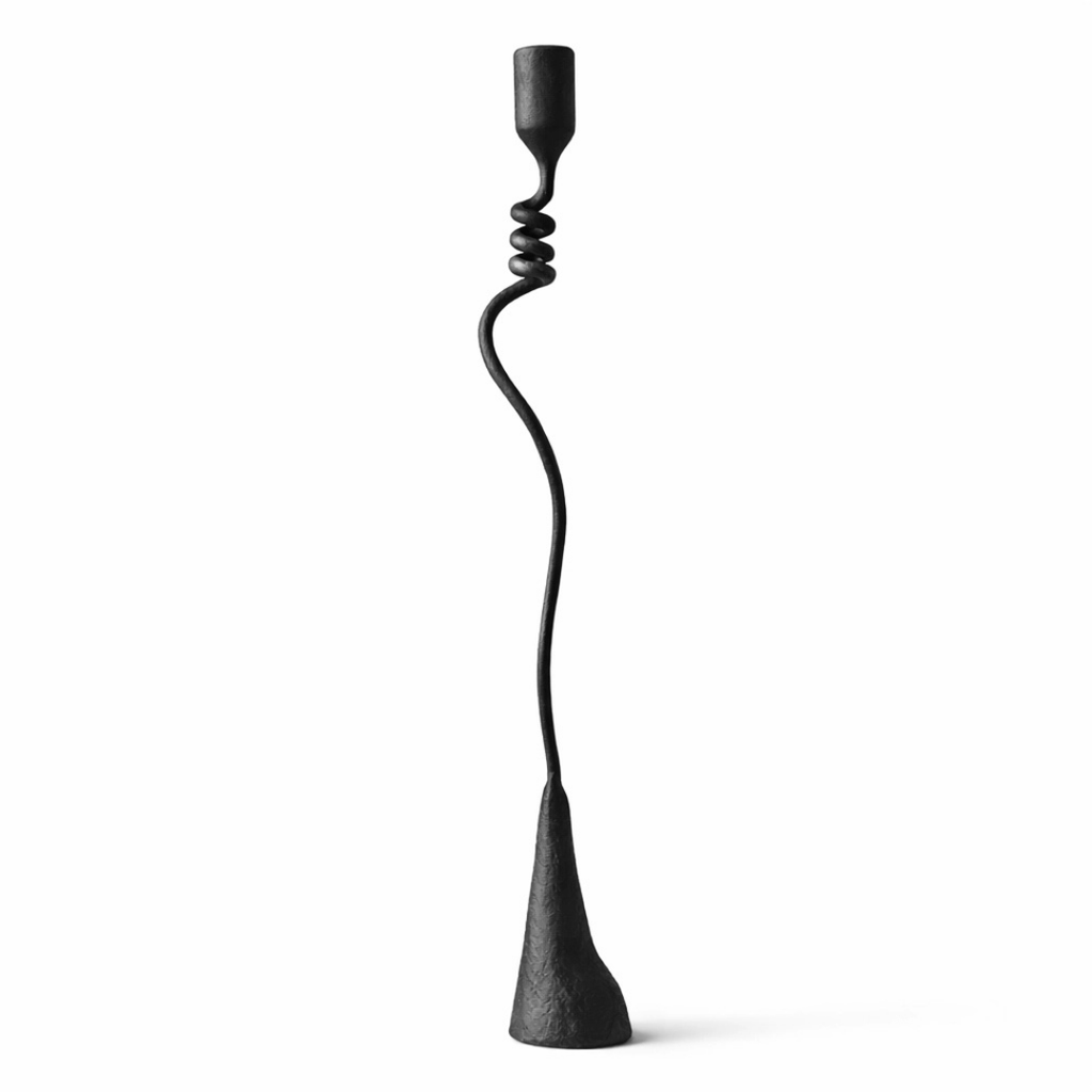Handmade Iron Candle Holder - Swirl