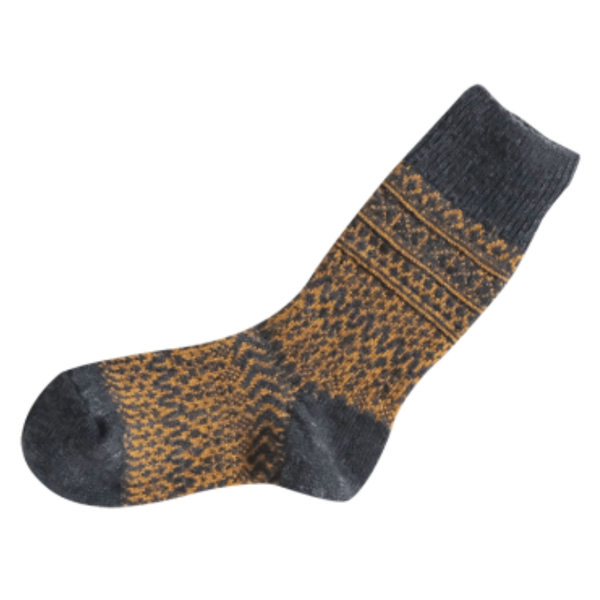 Wool Jacquard Socks - Navy