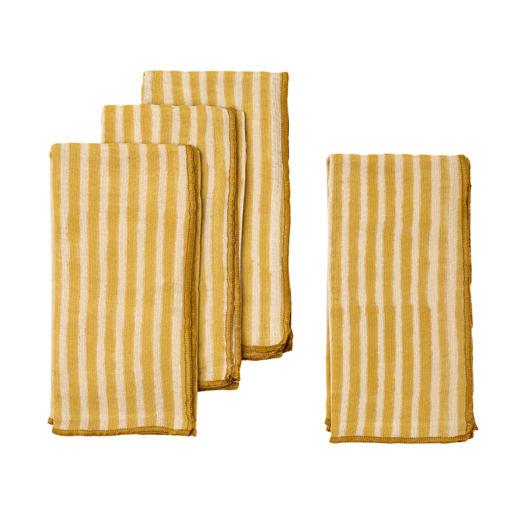 Sun Stripe Block Print Napkins (Sold Individually)