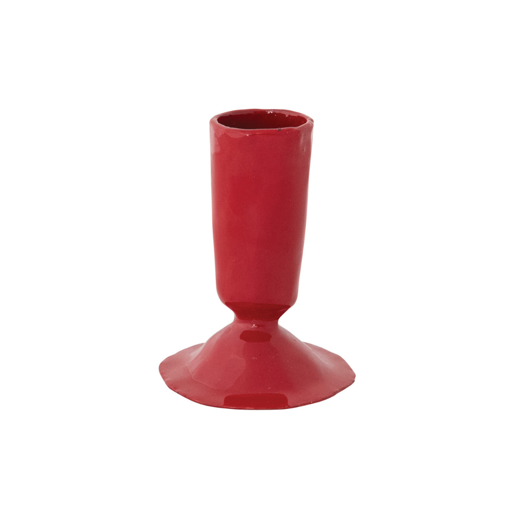 Cast Iron Candle Holder - Red