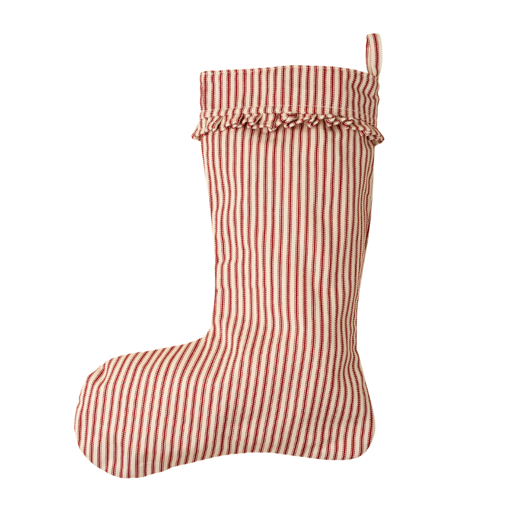 Ticking Stripe Stocking - Red