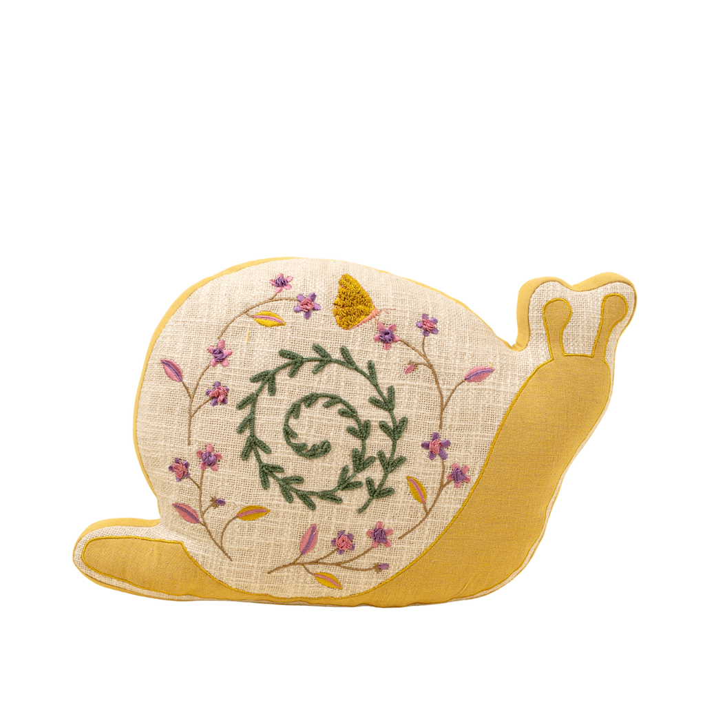 Embroidered Snail Pillow