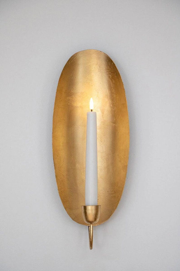 Tall Brass Candle Wall Sconce - 14.5" (Two Colours Available)