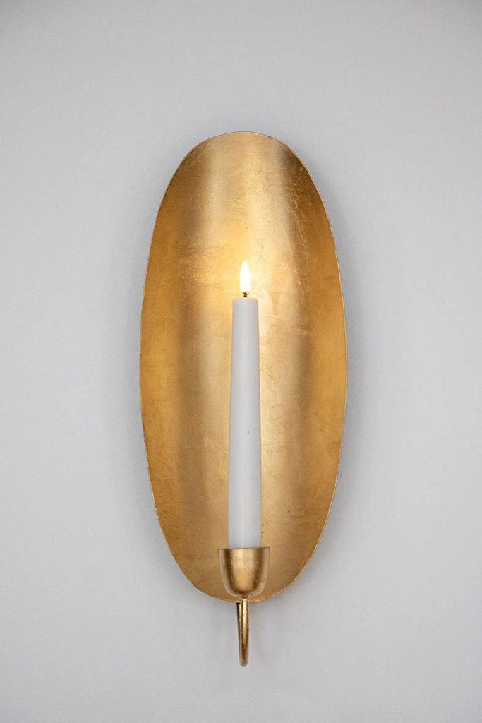 Tall Brass Candle Wall Sconce - 18.5" (Two Colours Available)