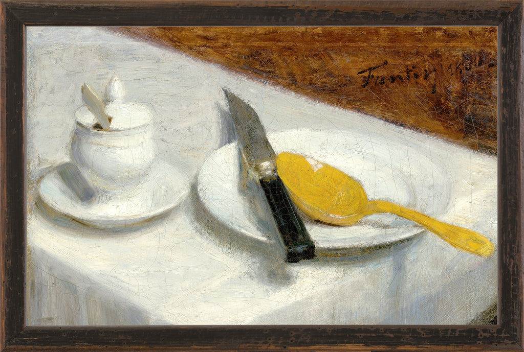 Still Life With Mustard Pot - Framed Canvas
